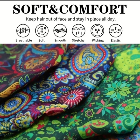 New women's multiple shade of green hair accessories bonnet - Picture 3 of 3